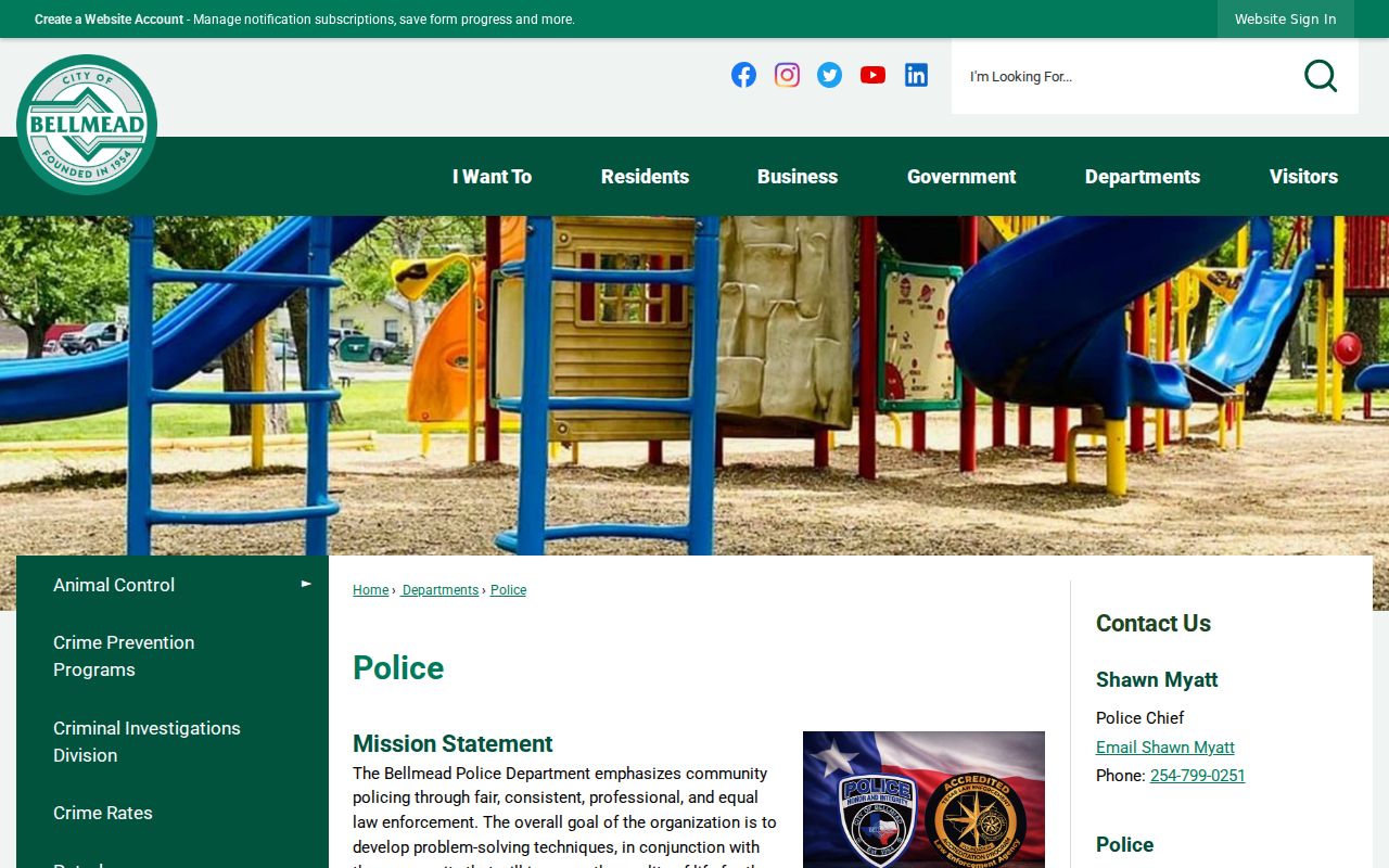 Bellmead warrant records guide, city Police Department public contact